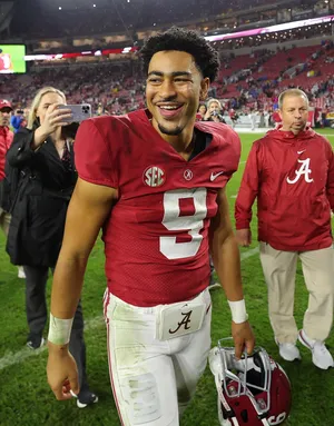 Bryce Young Smiling Post Game Wallpaper