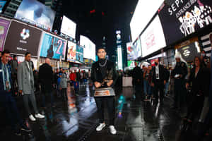 Bryce Young Times Square Trophy Wallpaper