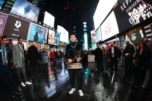 Bryce Young Times Square Trophy Wallpaper