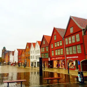 Bryggen Historic Norwegian Architecture Wallpaper