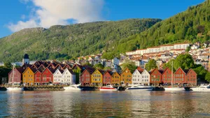 Bryggen Waterfront View Bergen Norway Wallpaper