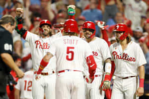 Bryson Stott Philadelphia Phillies Celebration Wallpaper