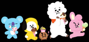 Bt21 4k Eating Ice Cream Wallpaper