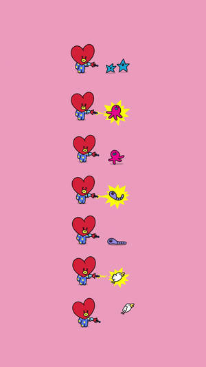 Bt21 Tata And Animals Wallpaper