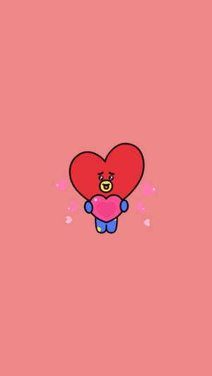 Bt21 Tata Love Hearts Wallpaper