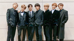 Bts 2020 In Black Suit Wallpaper