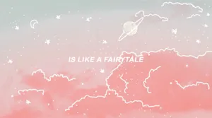 Bts Aesthetic Desktop Showcasing Group In Pink Wallpaper