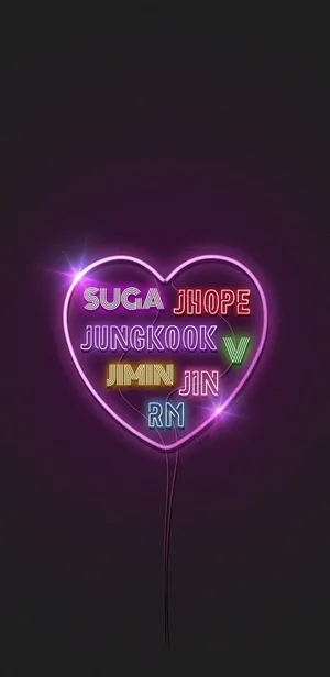 Bts Aesthetic Neon Art Wallpaper
