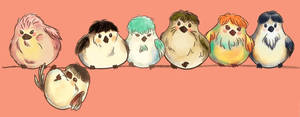 Bts Cartoon Birds Wallpaper