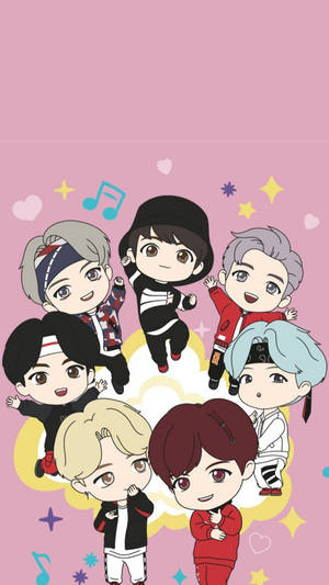 Bts Chibi Posing Wallpaper