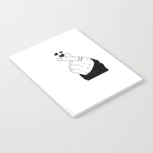 Bts Finger Heart White Canvass Wallpaper