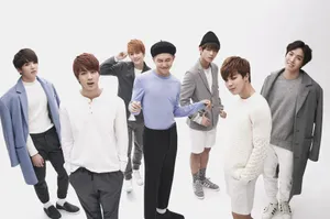 Bts Group Aesthetic Photo On White Background Wallpaper