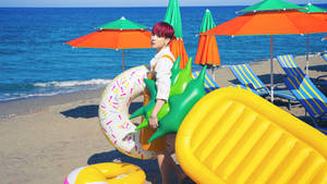 Bts Jimin On The Beach Wallpaper