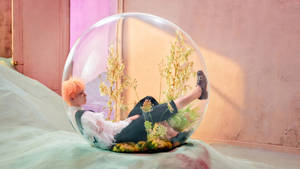 Bts Jin Inside The Floral Dome Wallpaper