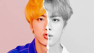 Bts Jin Torn Paper Effect Wallpaper