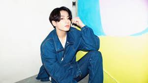 Bts Jung Kook Cute Denim Wallpaper