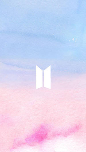 Bts Logo In Pastel Wallpaper