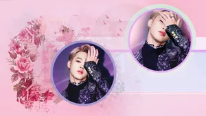 Bts Members In A Pink Aesthetic Desktop Background Wallpaper