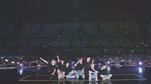 Bts Performing At A Concert Wallpaper
