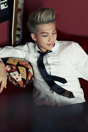 Bts Rap Monster Performing On Stage Wallpaper