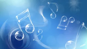 Bubble Musical Notes Blue Pc Wallpaper