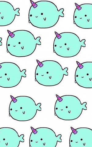 Bubble Narwhal Art Wallpaper