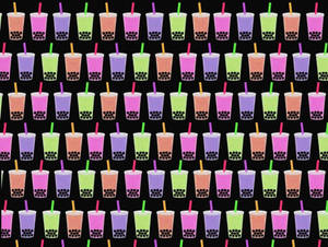 Bubble Tea Colorful Patterns Wallpaper