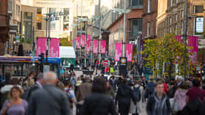 Buchanan Street Glasgow Bustling City Life Wallpaper