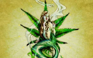 Bud Lady Art Weed Aesthetic Wallpaper
