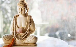 Buddha 3d White Figurine Wallpaper