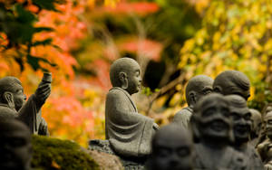 Buddha Hd Image During The Fall Wallpaper