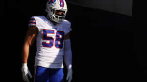 Buffalo Bills Linebacker58 Entering Field Wallpaper