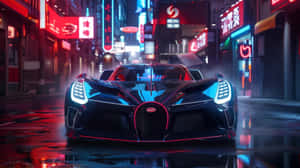 Bugatti Bolide Night Cityscape Wallpaper