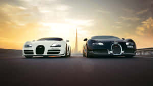 Bugatti Veyron Speeding On The Road Wallpaper