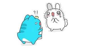 Bugcat Capoo Confused Interaction Wallpaper