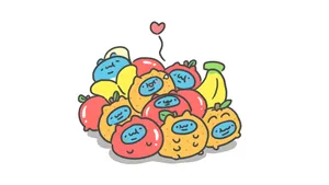 Bugcat Capoo Fruit Pile Wallpaper