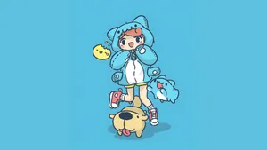 Bugcat Capoo Rainy Day Wallpaper