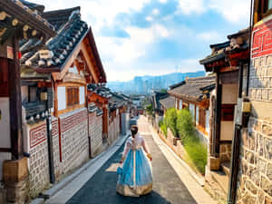 Bukchon Hanok Village Traditional Korean Dress Wallpaper