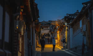 Bukchon Hanok Villageat Dusk Wallpaper