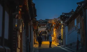 Bukchon Hanok Villageat Dusk Wallpaper