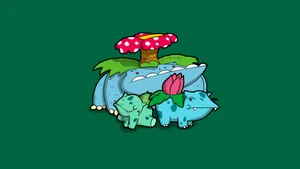 Bulbasaur, Ivysaur, And Venusaur Wallpaper