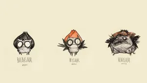 Bulbasaur, Ivysaur, And Venusaur Corpse Bride Theme Wallpaper