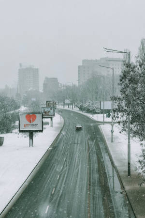 Bulgaria Winter Highway Wallpaper