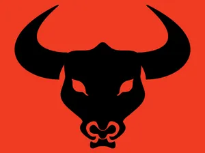 Bull Skull Silhouette On Red Wallpaper