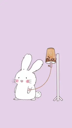 Bunny Boba Tea Infusion Wallpaper