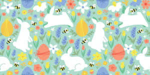 Bunny_ Floral_ Pattern_ Aesthetic.jpg Wallpaper