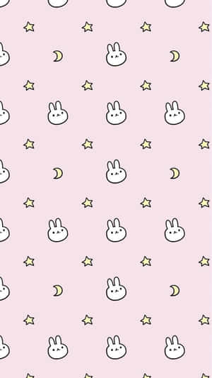 Bunnyand Stars Pattern Wallpaper Wallpaper