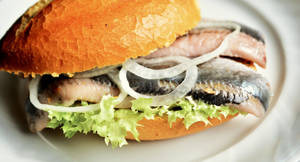 Burger With Boneless Herring Wallpaper