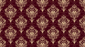 Burgundy Damask Pattern Background Wallpaper