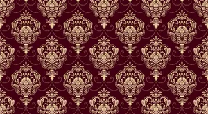 Burgundy Damask Pattern Background Wallpaper